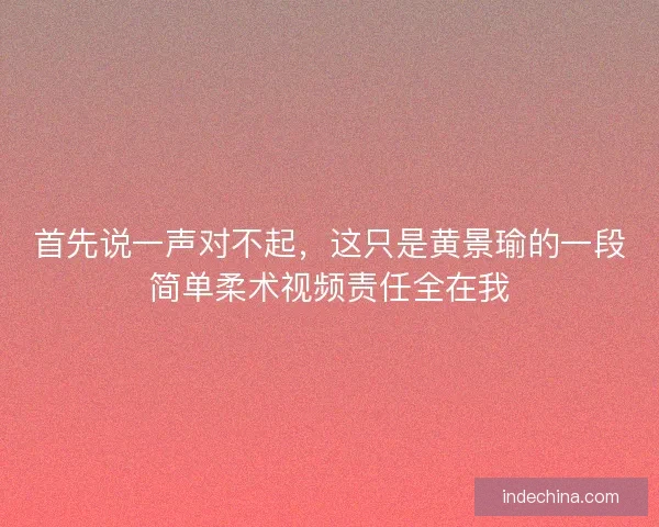 首先说一声对不起，这只是黄景瑜的一段简单柔术视频责任全在我