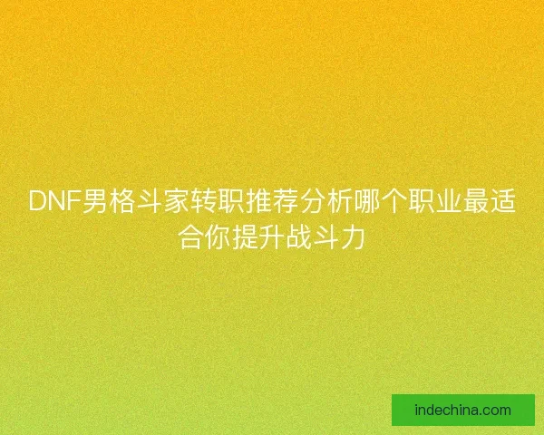 DNF男格斗家转职推荐分析哪个职业最适合你提升战斗力